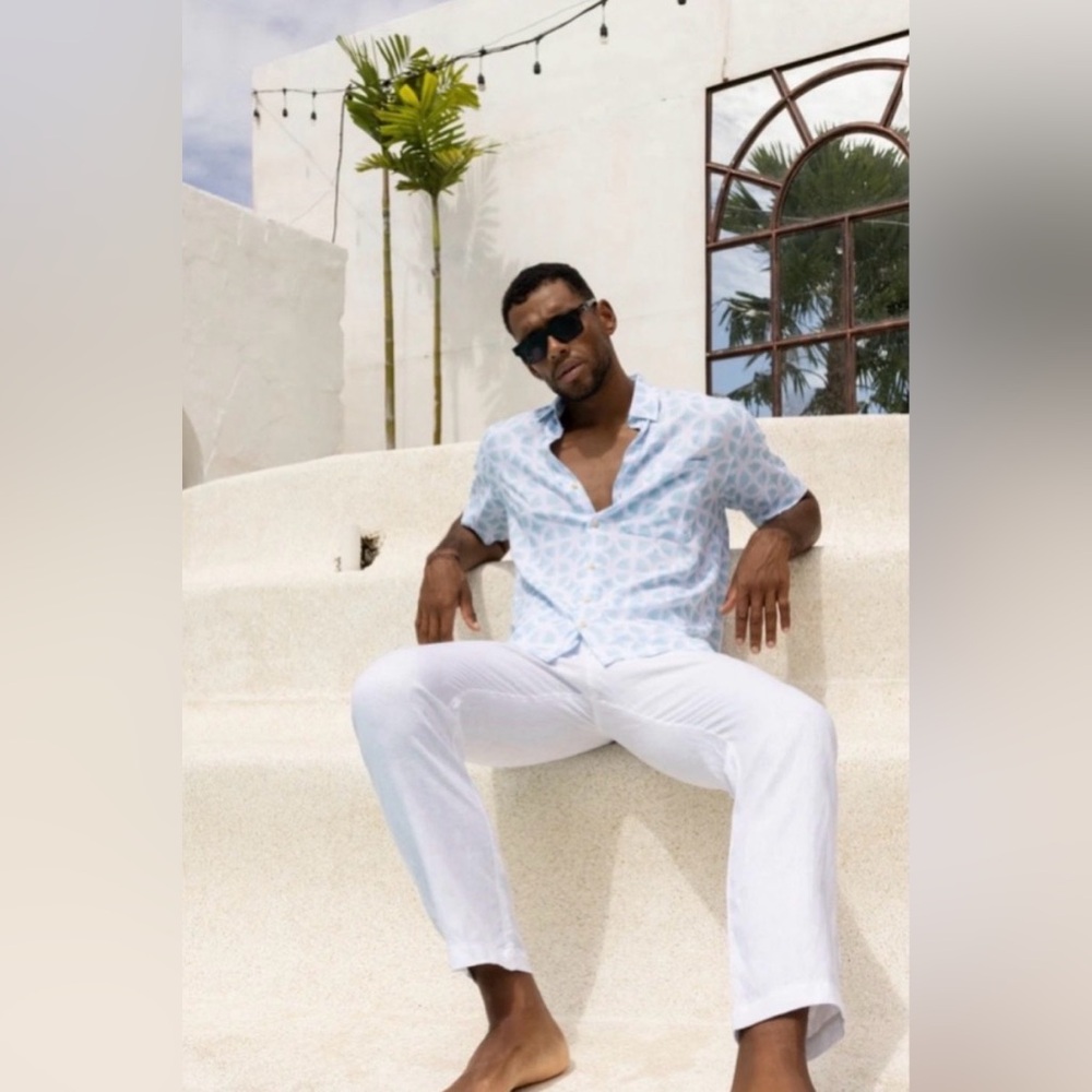 NWT Kenny Flowers “The Casa Blanca White Linen Vacation Pants” - Picture 8 of 13